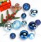 100PCS Shatterproof Blue Christmas Ornament Set - Glitter Balls for Tree Decor and Wreaths
